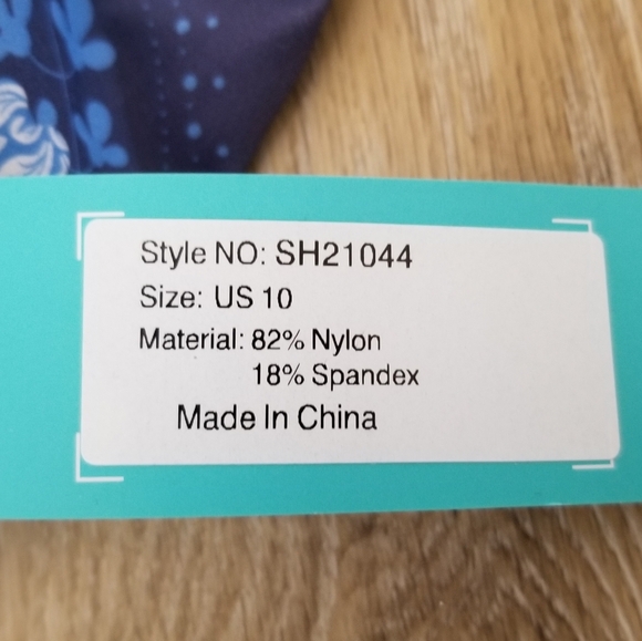 NWT Septangle Blue Floral Tankini Swim Top Size 10 - Picture 7 of 8